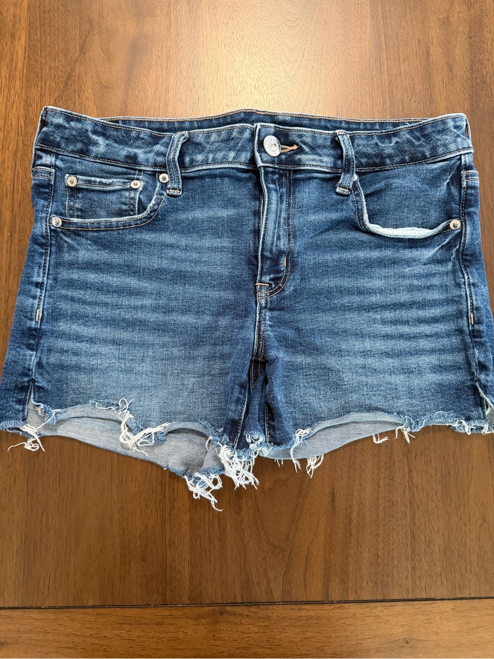 American Eagle Outfitters Distressed Blue Denim Shorts